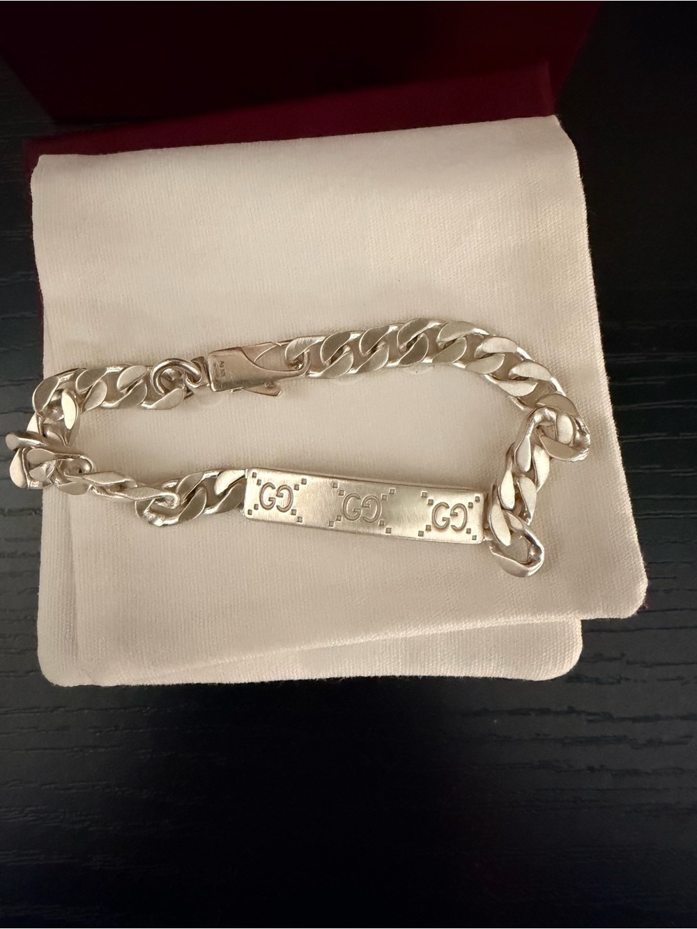 GUCCI Signature Bracelet With Gg Tag GG engraved 925 sterling silver unisex - Picture 4 of 7